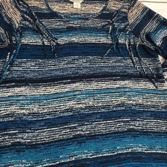 Ariat Blue Long Sleeve Fringe Etta‎ Blouse size large - Picture 5 of 13